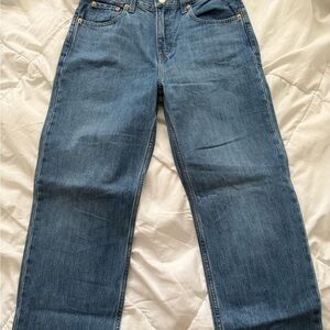 Woman’s Levi’s straight leg low pro Blue Denim Straight Jeans